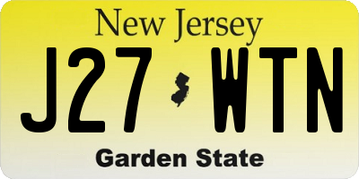 NJ license plate J27WTN