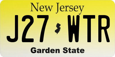 NJ license plate J27WTR