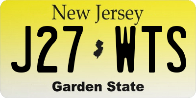 NJ license plate J27WTS