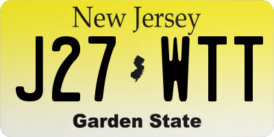 NJ license plate J27WTT