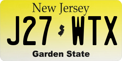 NJ license plate J27WTX