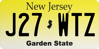 NJ license plate J27WTZ