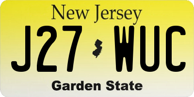NJ license plate J27WUC