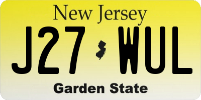 NJ license plate J27WUL