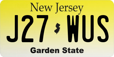 NJ license plate J27WUS