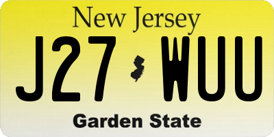 NJ license plate J27WUU