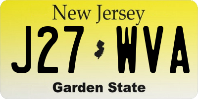 NJ license plate J27WVA