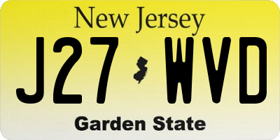NJ license plate J27WVD