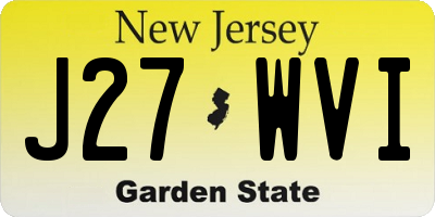 NJ license plate J27WVI