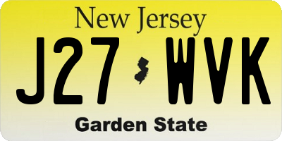NJ license plate J27WVK