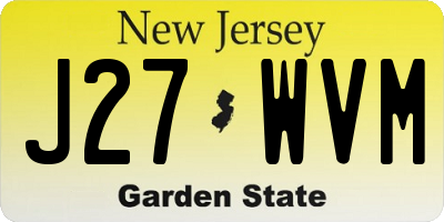 NJ license plate J27WVM