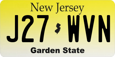 NJ license plate J27WVN