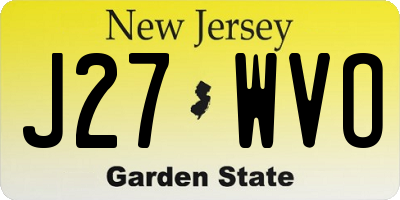 NJ license plate J27WVO