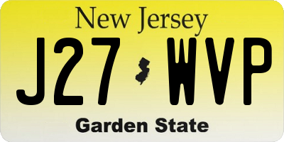 NJ license plate J27WVP