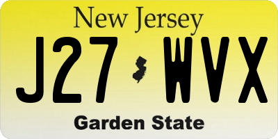 NJ license plate J27WVX