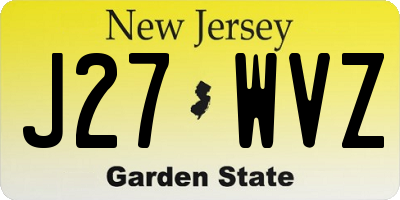 NJ license plate J27WVZ