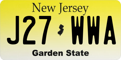 NJ license plate J27WWA