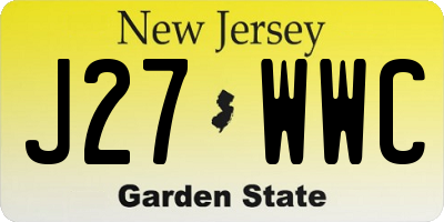 NJ license plate J27WWC
