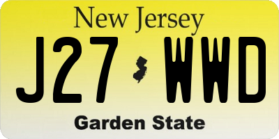 NJ license plate J27WWD