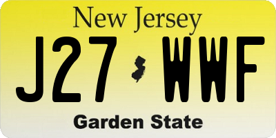 NJ license plate J27WWF