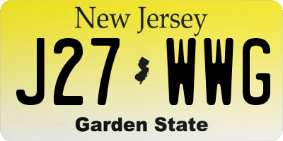 NJ license plate J27WWG