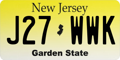NJ license plate J27WWK