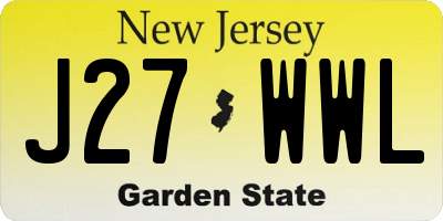 NJ license plate J27WWL