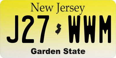 NJ license plate J27WWM