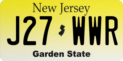 NJ license plate J27WWR