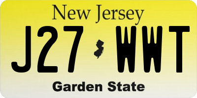 NJ license plate J27WWT