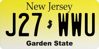 NJ license plate J27WWU