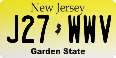 NJ license plate J27WWV