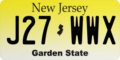 NJ license plate J27WWX