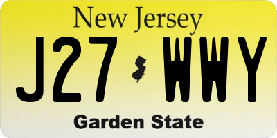 NJ license plate J27WWY