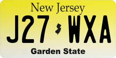 NJ license plate J27WXA