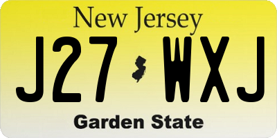 NJ license plate J27WXJ