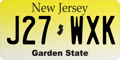 NJ license plate J27WXK