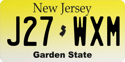 NJ license plate J27WXM
