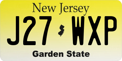 NJ license plate J27WXP