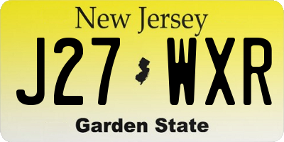 NJ license plate J27WXR