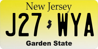 NJ license plate J27WYA