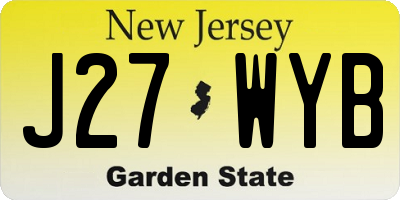 NJ license plate J27WYB