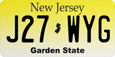 NJ license plate J27WYG