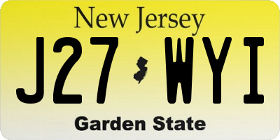 NJ license plate J27WYI