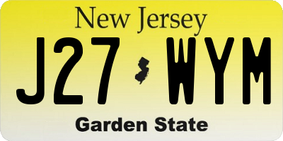 NJ license plate J27WYM