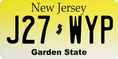 NJ license plate J27WYP