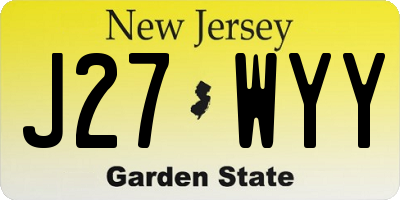 NJ license plate J27WYY