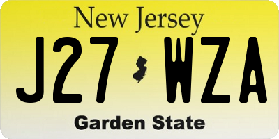 NJ license plate J27WZA