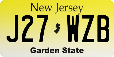 NJ license plate J27WZB