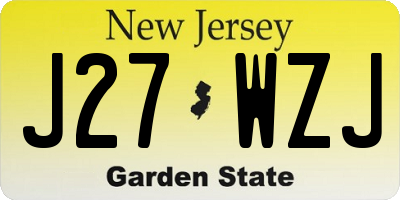 NJ license plate J27WZJ